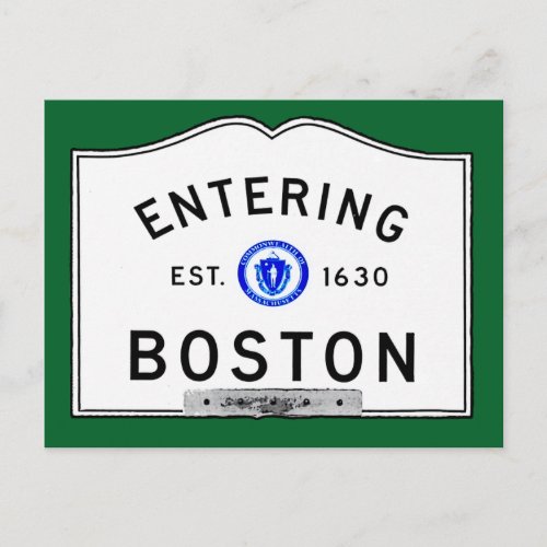 Entering Boston Postcard