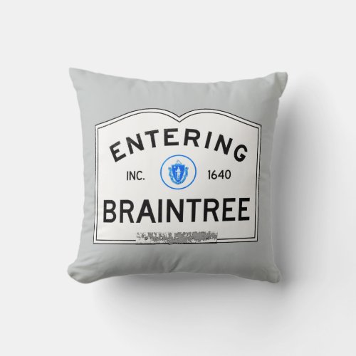 Entering Braintree Throw Pillow