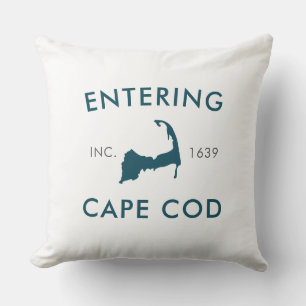 Entering Cape Cod Est 1639 Throw Pillow