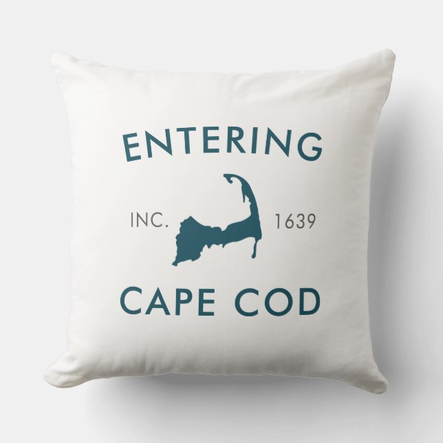 Entering Cape Cod Est 1639 Throw Pillow (Front)