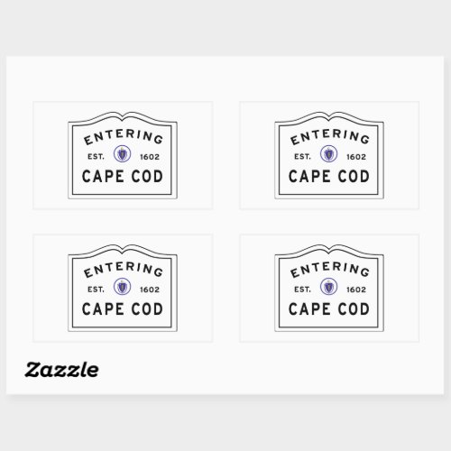Entering Cape Cod Massachusetts Rectangular Sticker