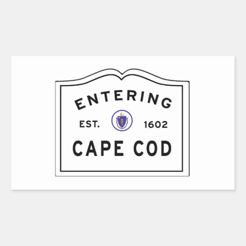 Entering Cape Cod Massachusetts Sign Rectangular Sticker