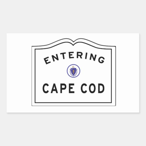 Entering Cape Cod Massachusetts Sign Welcome To Rectangular Sticker