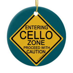 Entering Cello Zone Ceramic Ornament