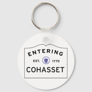 Entering COHASSET MASSACHUSETTS Street Sign Keychain