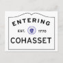 Entering COHASSET MASSACHUSETTS Street Sign Postcard