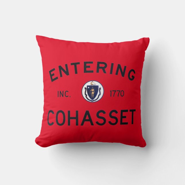 Entering Cohasset Throw Pillow (Front)