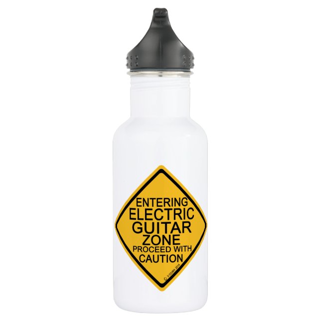 Entering Electric Guitar Zone Stainless Steel Water Bottle (Right)