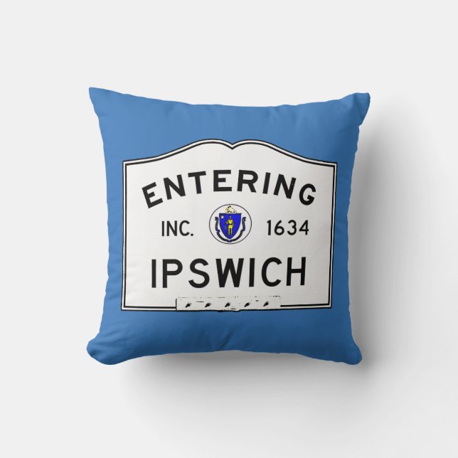 Entering Ipswich Throw Pillow (Front)