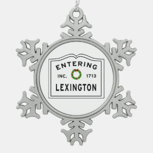 Entering Lexington MA Snowflake Framed Ornament