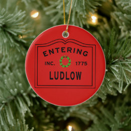 Entering Ludlow Christmas Ceramic Ornament