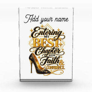 Entering my best chapter with faith and confidence acrylic award
