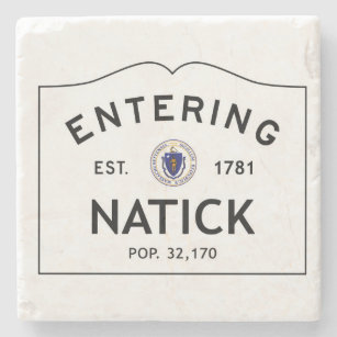 Entering Natick Marble Coaster Stone Coaster
