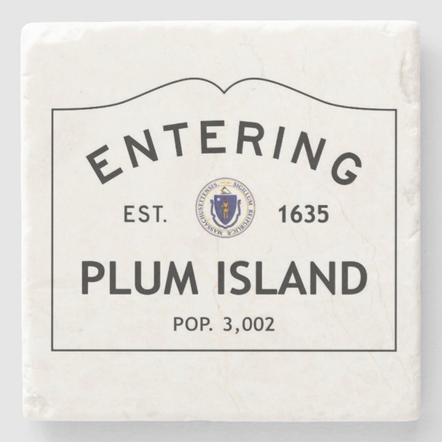 Entering Plum Island Marble Coaster Stone Coaster (Front)