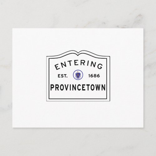 Entering Provincetown MA Town Sign Postcard