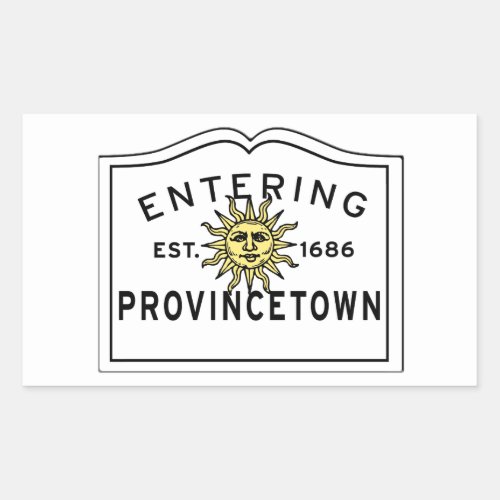 Entering Provincetown Massachusetts Town Sign Rectangular Sticker