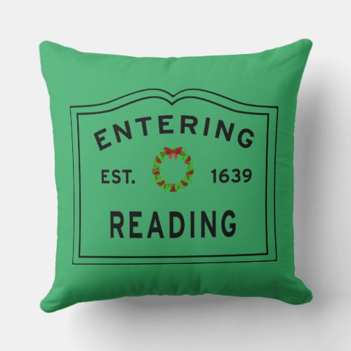 Entering Reading MA Throw Pillow