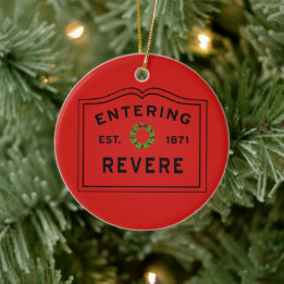 Entering Revere, MA Christmas Ceramic Ornament