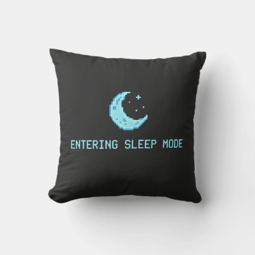 Entering Sleep Mode Funny Retro Computer Design Throw Pillow