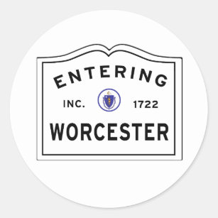Entering the City of Worcester MA Classic Round Sticker