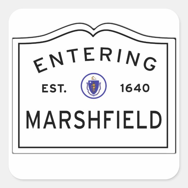 Entering the Town of Marshfield Square Sticker (Front)