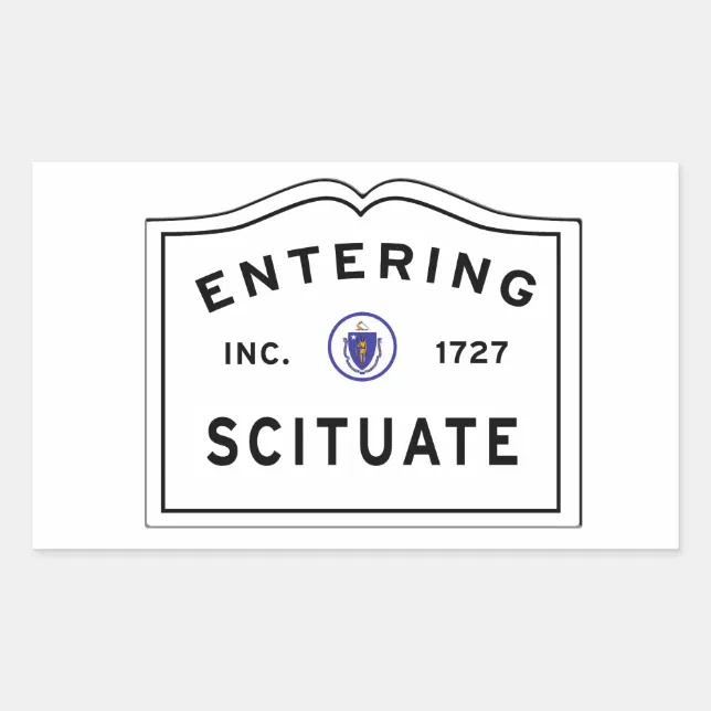 Entering the Town of Scituate Ma Rectangular Sticker Zazzle