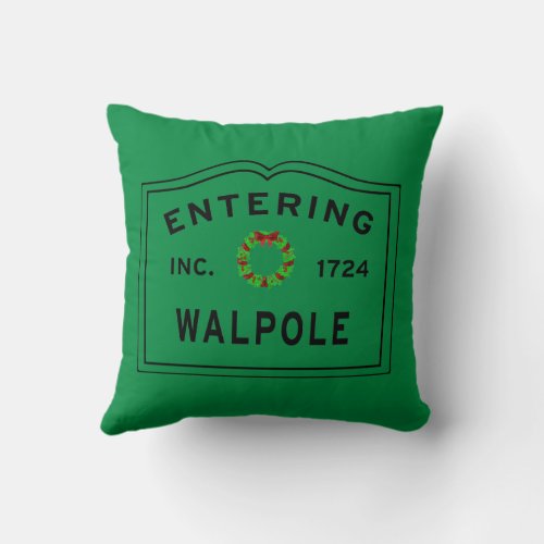 Entering Walpole Massachusett Christmas Throw Pill Throw Pillow