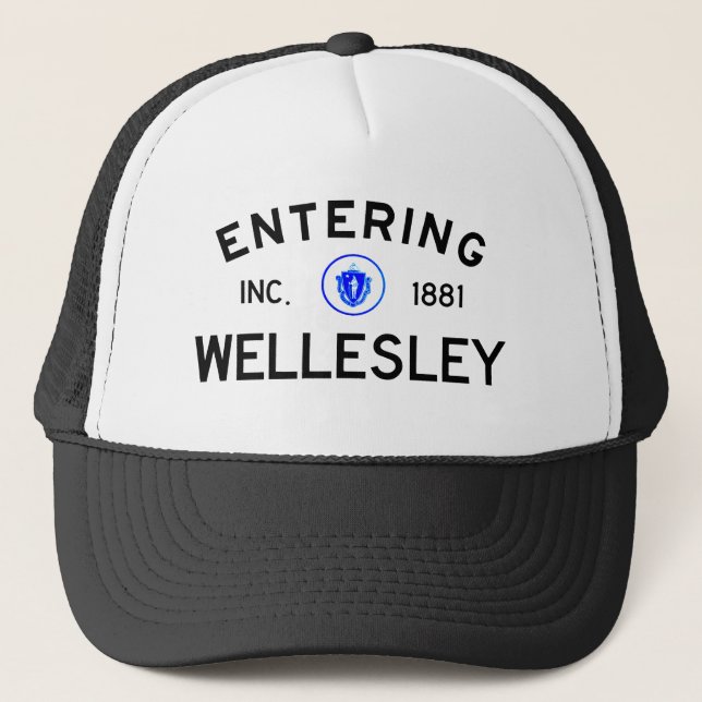 Entering Wellesley Trucker Hat (Front)