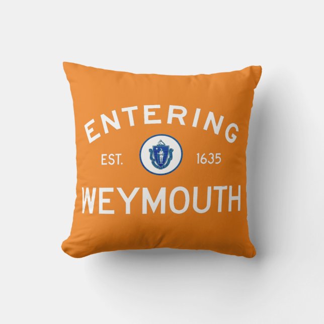 Entering Weymouth Throw Pillow (Front)