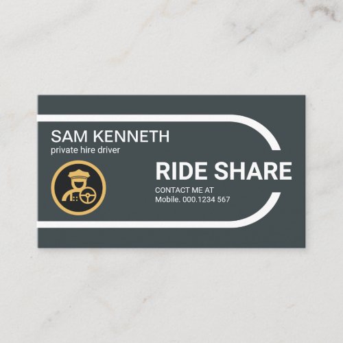 Enterprising Rounded Column Border Ride Share Business Card