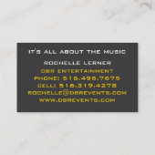 entertainment business card (Back)