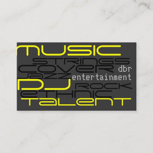 entertainment business card (Front)
