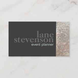 Entertainment Sparkling FAUX Sequins Black 2 Business Card