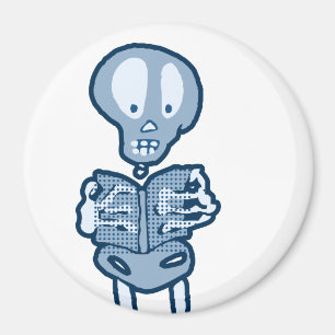 Enthralled Ethan Literary Skeleton with Book Magnet