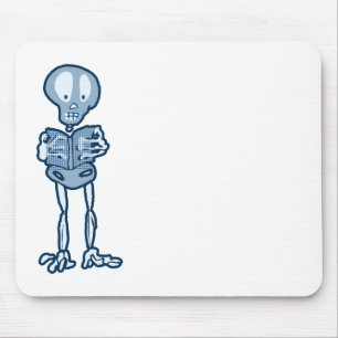 Enthralled Ethan Literary Skeleton with Book Mouse Pad