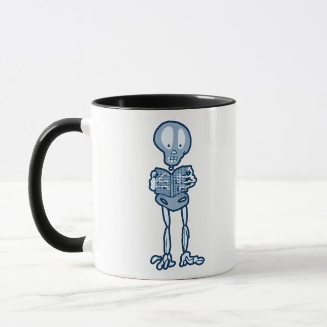 Enthralled Ethan Literary Skeleton with Book Mug (Left)
