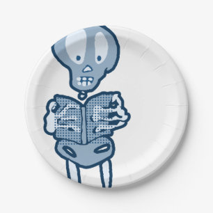 Enthralled Ethan Literary Skeleton with Book Paper Plates