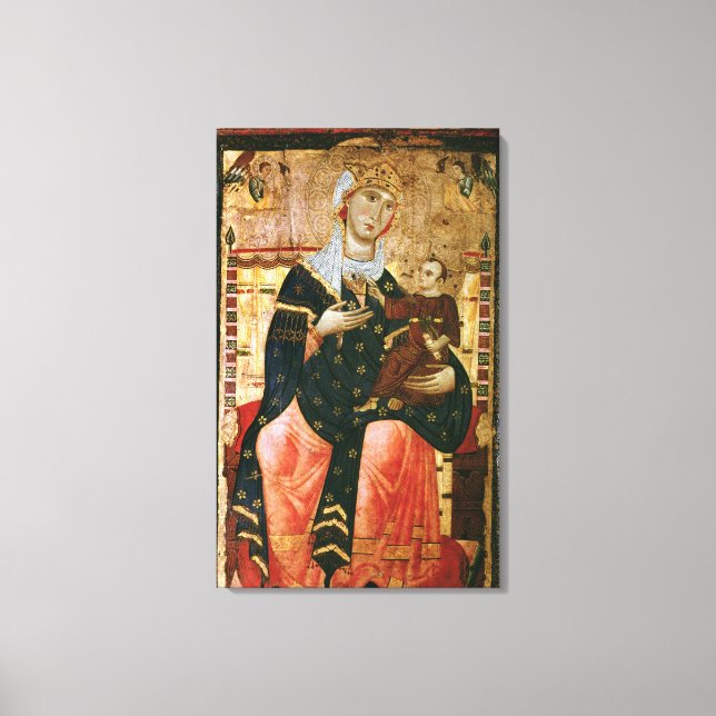 Enthroned Madonna and Child, c.1260 Canvas Print (Front)