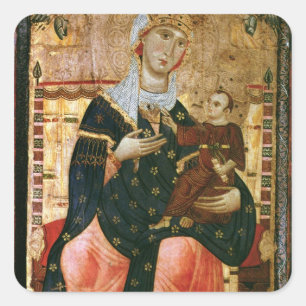 Enthroned Madonna and Child, c.1260 Square Sticker