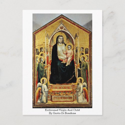 Enthroned Virgin And Child By Giotto Di Bondone Postcard