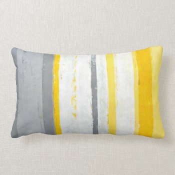 'enthused' Grey And Yellow Abstract Art Pillow by T30Gallery at Zazzle