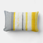 &#39;enthused&#39; Grey And Yellow Abstract Art Pillow at Zazzle