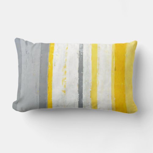 Enthused Grey and Yellow Abstract Art Pillow