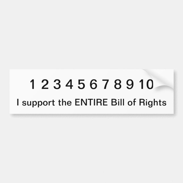 Entire Bill of Rights Bumper Sticker (Front)