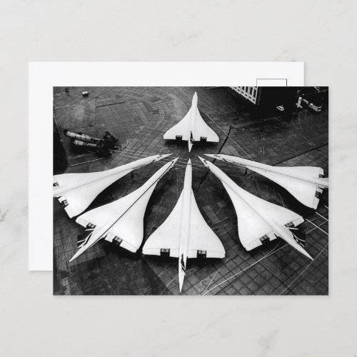 Entire British Concorde Fleet Heathrow 1986 Postcard