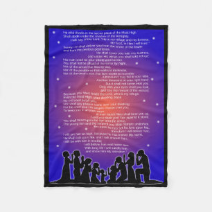 Entire Psalm 91 Fleece Blanket
