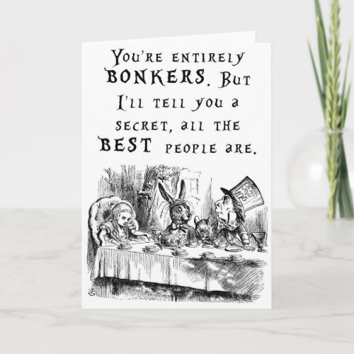 entirely bonkers A4 Card