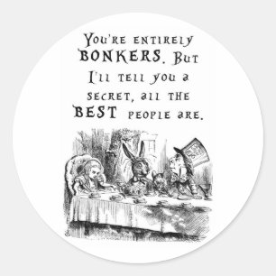 entirely bonkers A4 Classic Round Sticker