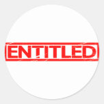 Entitled Stamp Classic Round Sticker