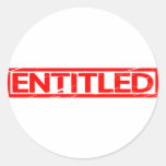 Entitled Stamp Classic Round Sticker
